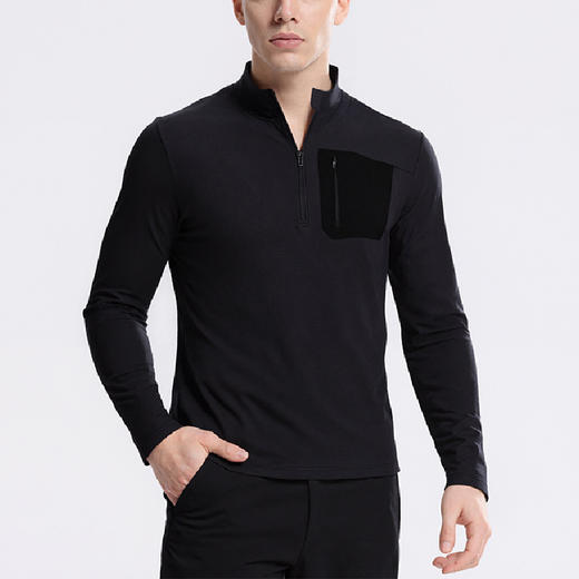 跃牌【跃LEAP-ACTIVE】户外防紫外线半拉链运动服 秋冬季男时尚立领内搭长袖t恤C52182 商品图3