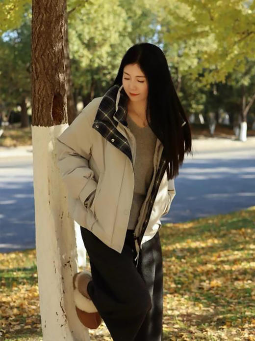 羽绒节 【2件立减30，3件立减50，4件立减80】【板娘同款 短款羽绒服】格子复古时尚 很有年轻活力气息~湖州仓 商品图2