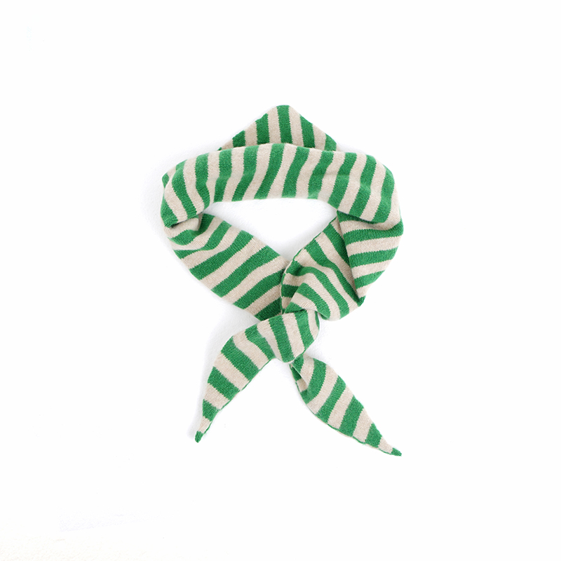 JO GORDON Stripe Triangle Neckerchief 羊羔毛彩色条纹三角围巾