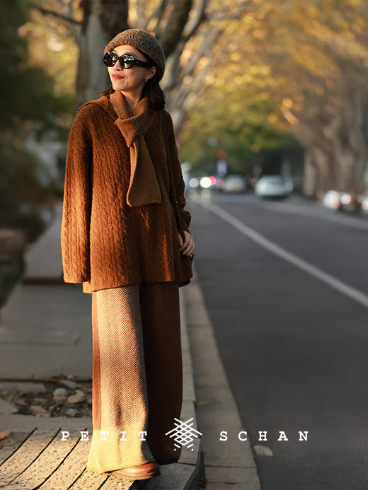 PETIT SCHAN小闪 CLO#969 Piece together 东拼西凑 绵羊毛拼色彩点松紧腰针织直筒裤 商品图1