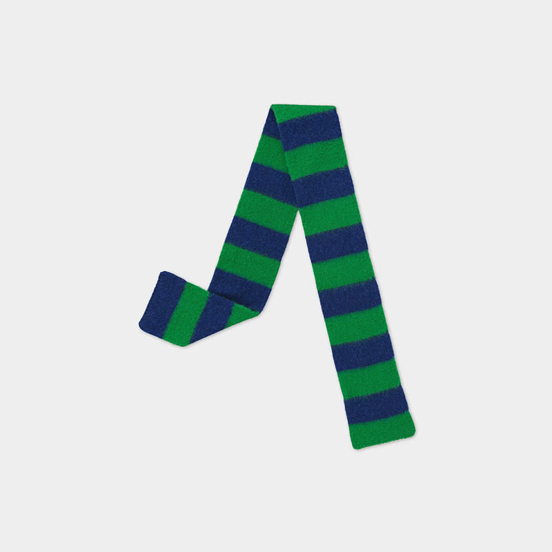 JO GORDON Small Brushed Stripe Scarf 羊羔毛拼色条纹围巾