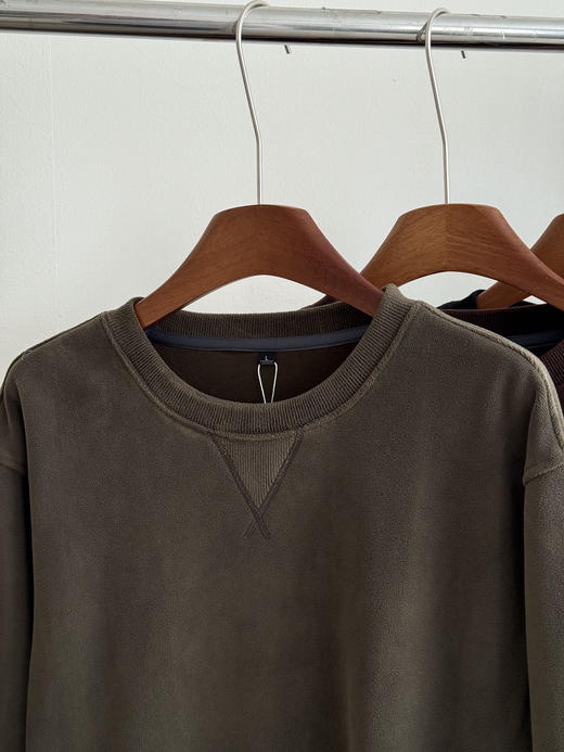 专柜撤柜  细腻柔糯 不起球不掉毛 闭眼入 男士绵羊毛550g双面奥粒绒圆领卫衣 小三角设计绵羊毛奥粒绒男士圆领长袖卫衣 商品图3