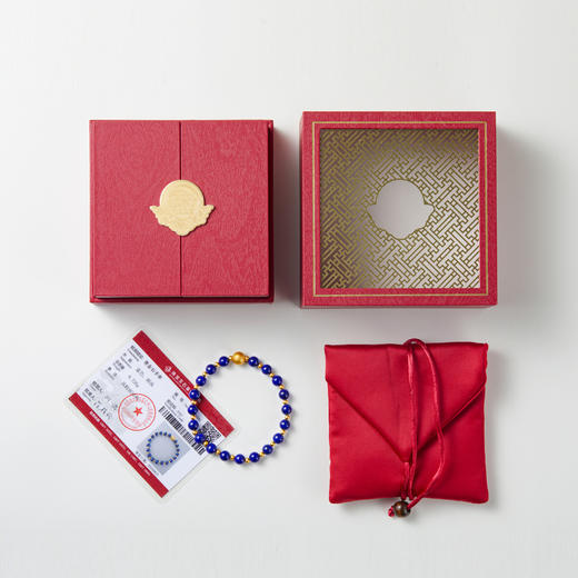 青金石银镀金隔珠手串 商品图4