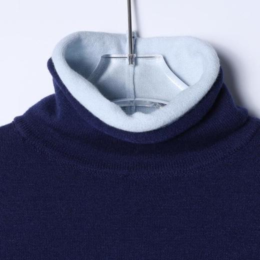 51181SDSA男士秋冬新款痞帅男装潮牌撞色立领毛衣百搭时尚简约针织衫 商品图2