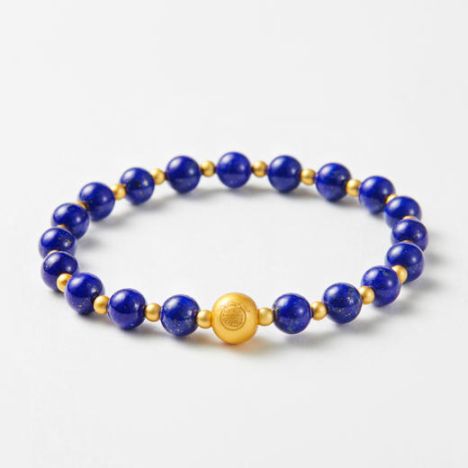 青金石银镀金隔珠手串 商品图1