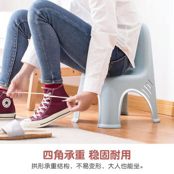 茶花 塑料凳子 家用小椅子 幼儿童靠背椅 靠背凳 粉色 1只装 商品图4