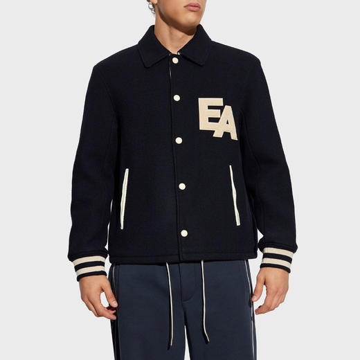EMPORIO ARMANI 阿玛尼 男士字母徽标贴片羊毛面料短款外 深蓝色 EM003125 AF17330 UB118 商品图1
