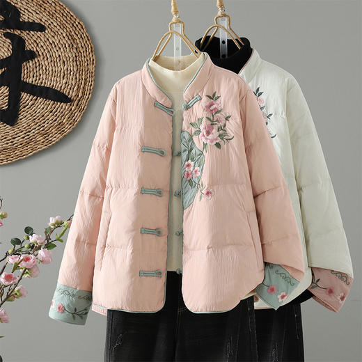GYH 5615新中式休闲棉服国风复古刺绣保暖棉衣 商品图0