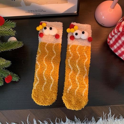 买手优选珊瑚绒袜子立体大眼睛卡通地板袜圣诞袜168294647 商品图2