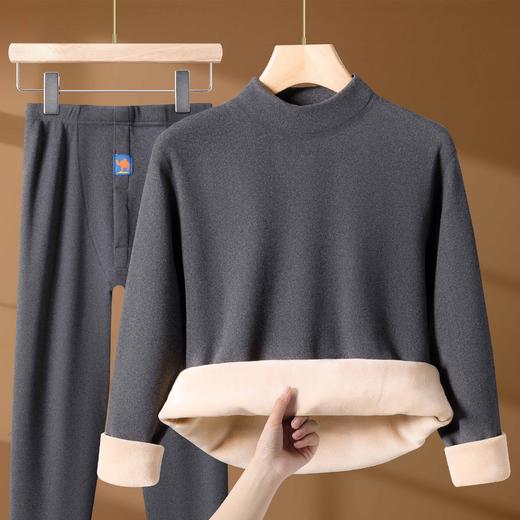 【驼绒巨厚】秋冬季保暖内衣套装半高领男女加绒加厚防寒秋衣秋裤秋冬加厚保暖内衣 商品图0