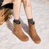 西遇加绒短靴女新款秋冬复古两穿勃肯风棉鞋内增高保暖雪地靴V2457347 商品缩略图1