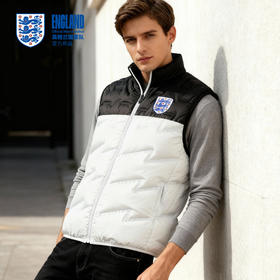 【官方正版】英格兰国家队 | 黑白拼色马甲秋冬保暖羽绒马甲