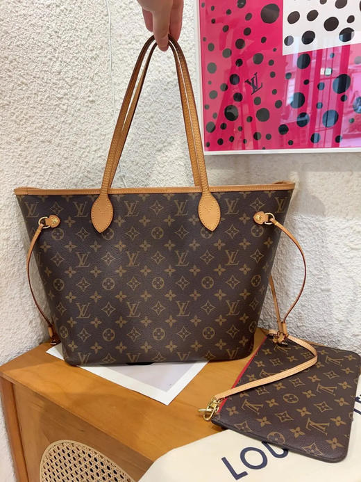 LV nf 中号 老花 红内衬 单肩包 商品图0