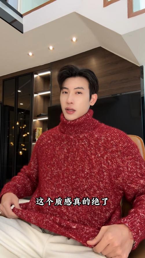 72673SDSA男士秋冬新款痞帅男装潮牌慵懒风可翻高领毛衣百搭套头针织衫 商品图0