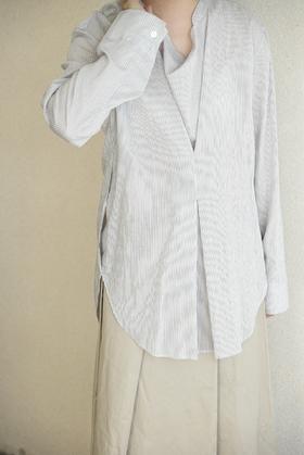 Studio nicholson倒褶开衩衬衣