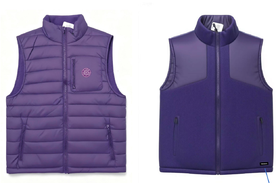 清华文创双面穿紫色棉马甲