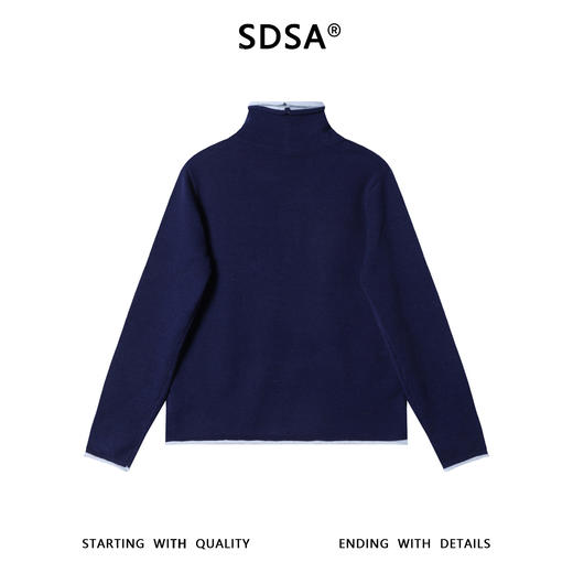 51181SDSA男士秋冬新款痞帅男装潮牌撞色立领毛衣百搭时尚简约针织衫 商品图5