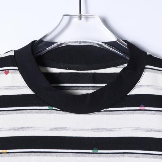 T5042SDSA男士秋冬新款痞帅男装潮牌撞色条纹长袖T恤爱心印花百搭上衣 商品图2