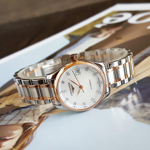【95新】LONGINES 浪琴L2.128.5.89.7自动机械机芯日期显示25.5MM（女款）名匠系列精钢/18K玫瑰金041125NJS12 商品图5