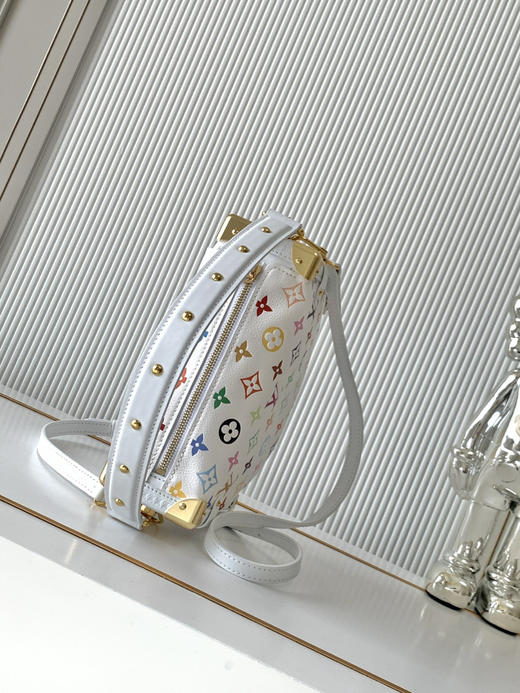 秋冬特惠💰1520 渠道级LV【全钢五金 MB163c01变码芯片】te级LV 全套包装 M14046白三彩 本款 Side Trunk 中号手袋 商品图6