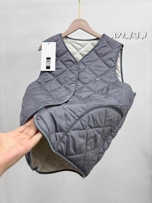一包2件装，男款绵羊毛保暖马甲，lulu男士经典款绵羊毛纽扣马甲外套！ 商品图4