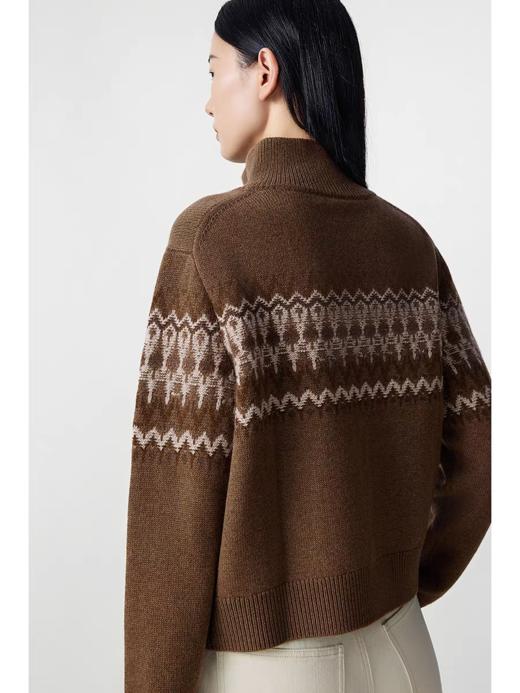 朗姿同款费尔岛双拉链提花羊毛针织混纺开衫 商品图11