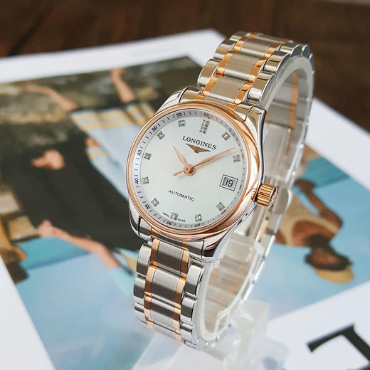 【95新】LONGINES 浪琴L2.128.5.89.7自动机械机芯日期显示25.5MM（女款）名匠系列精钢/18K玫瑰金041125NJS12 商品图2