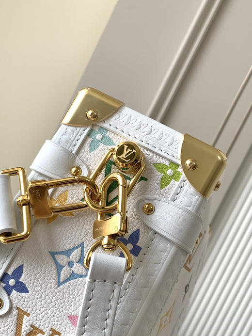 秋冬特惠💰1520 渠道级LV【全钢五金 MB163c01变码芯片】te级LV 全套包装 M14046白三彩 本款 Side Trunk 中号手袋 商品图5