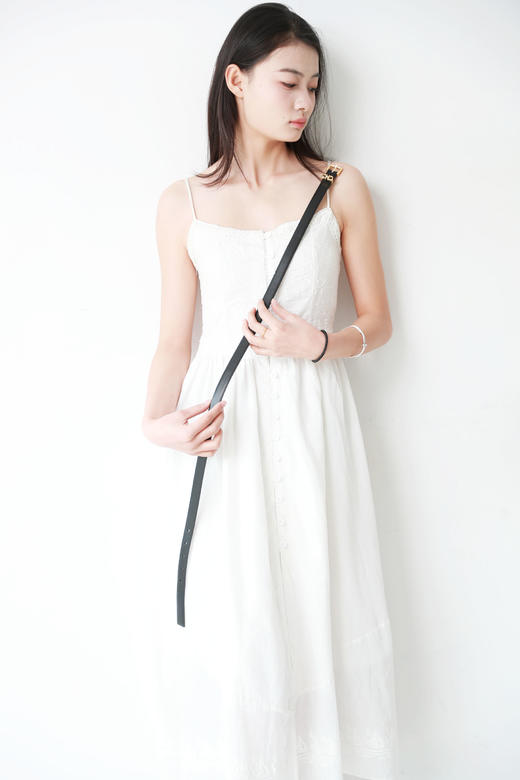 天然牛皮腰带，出口意大利。法式复古风金属五金固定皮带C112488 商品图10