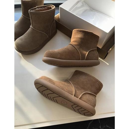 今年实在很火！2025头层磨砂牛皮 大土豆雪地靴加绒羊毛短靴 商品图1