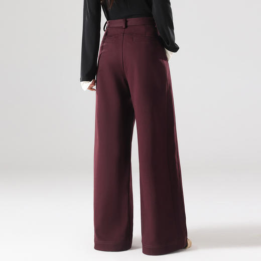 SM 5003阔腿裤高腰宽松显瘦微喇带腰带款长裤 商品图3