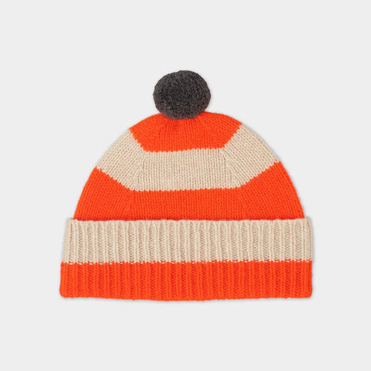 JO GORDON Stripe Pompom Hat 羊羔毛彩色条纹蓬蓬帽 毛线帽 商品图1