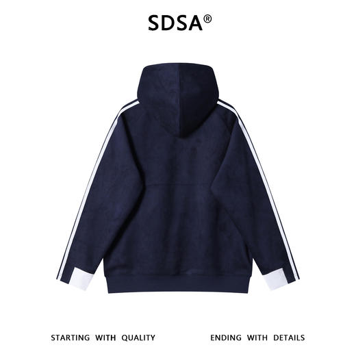 WY1434SDSA男士秋冬新款痞帅男装韩版植绒撞色连帽卫衣百搭时尚套头上衣 商品图5