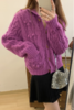 LNNNS 紫色牛角扣休闲针织开衫外套 21820 商品缩略图2