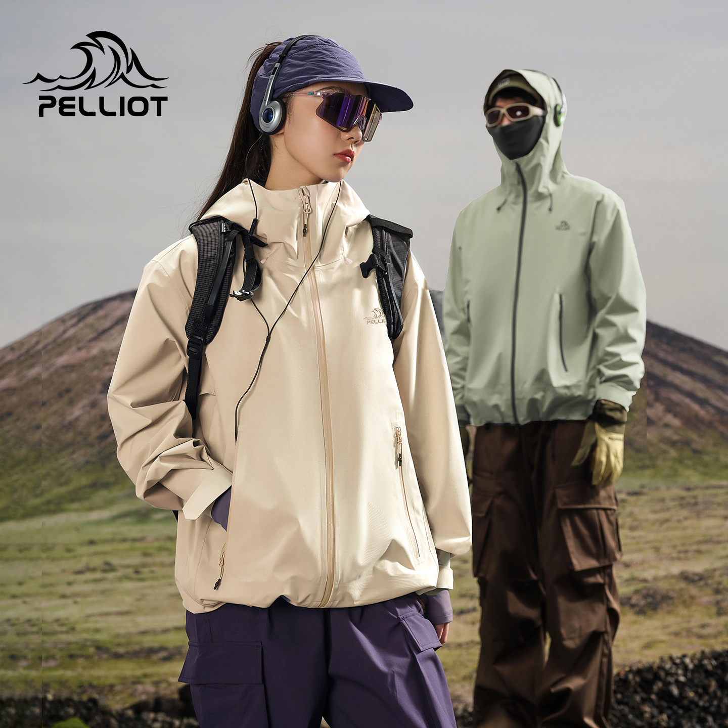 【新色发售】伯希和[岩壳]户外雾桃粉色硬壳冲锋衣专业防暴雨外套