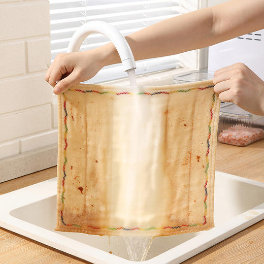 美丽雅8层彩虹疏油抹布5条入30*30 商品图4