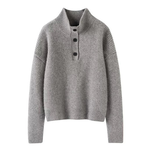 温暖如初~重磅加厚羊绒衫女100%山羊绒套头毛衣宽松打底衫 商品图0