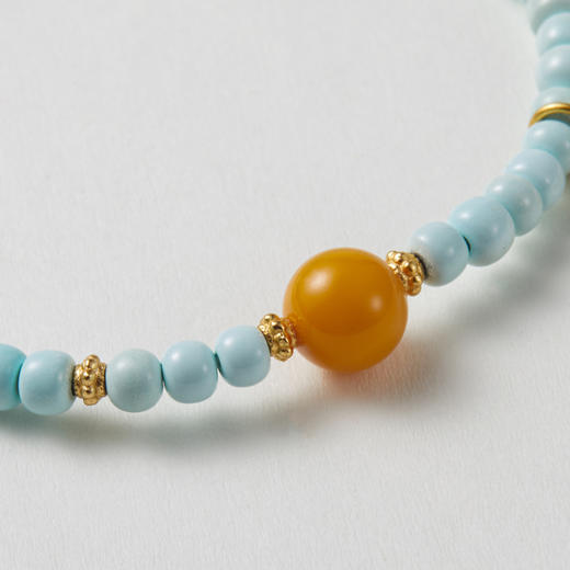 松石蜜蜡单圈手链 商品图3