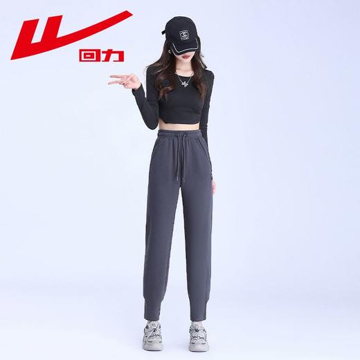回力运动裤女款2025新款秋冬季休闲裤女士显瘦束脚直筒加绒卫裤女 商品图5