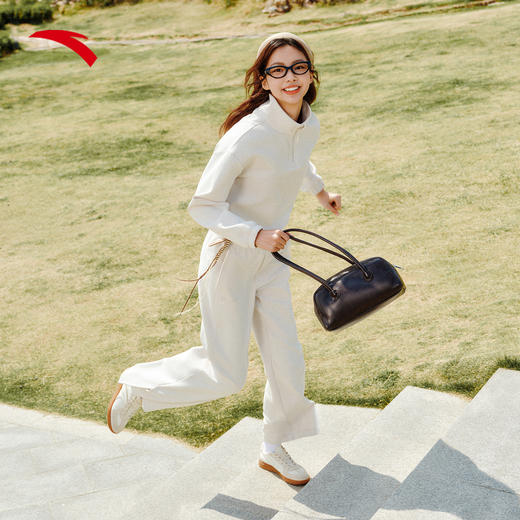 安踏易打理套头卫衣女2025秋季新款半开襟翻领长袖上衣162537706 商品图3