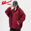 回力酒红色卫衣外套女2025冬季爆款加绒宽松圣诞新年连帽开衫上衣 商品缩略图1