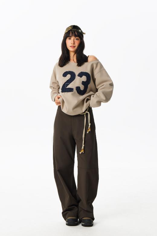 CryingCenter 斜肩加绒做旧宽松号码卫衣 哭喊中心 商品图5