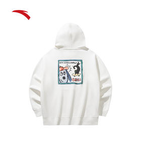 安踏情侣连帽卫衣男女秋季新款潮流印花松弛感宽松上衣172538702