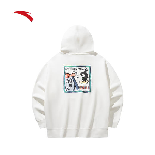 安踏情侣连帽卫衣男女秋季新款潮流印花松弛感宽松上衣172538702 商品图0