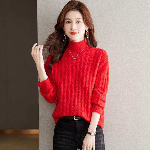 SC20-1659-158 冬季毛衣女短款高领内搭女士毛线衣2025新款高级感上衣厚打底衫 商品图1