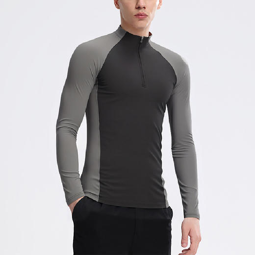 跃牌【跃LEAP-ACTIVE】男秋冬抓绒保暖立领半拉链速干运动衣长袖骑行服C52184 商品图3