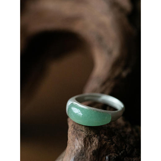 牧衣游 简约文艺复古百搭S925银东陵玉戒指 妍希【不支持会员折】 商品图3