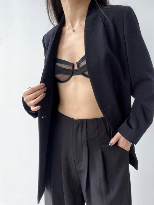 Semplicita | U03 Mae Blazer 单扣无领分割线西装外套 ［ 米/ 白 / 黑藏青 / 黑PU ］ 商品图13