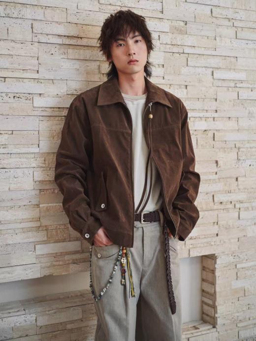 共和GongheRepub/GH24045/「松烟」短绒深咖麂皮夹克 商品图2