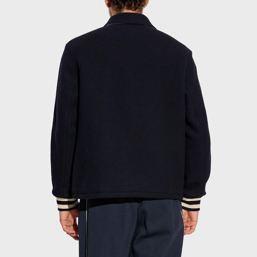 EMPORIO ARMANI 阿玛尼 男士字母徽标贴片羊毛面料短款外 深蓝色 EM003125 AF17330 UB118 商品图2
